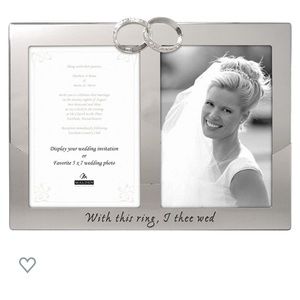 NWT Malden double 5x7 silver wedding frame. Easel back for tabletop display.